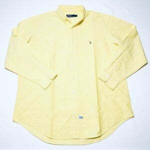 Vintage Polo‎ Ralph Lauren Yarmouth Shirt Mens 17 1/2 34/35 Yellow Long Sleeve